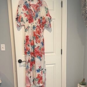 Silk Blend Floral Maxi Dress